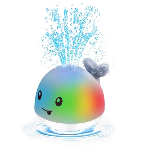 Image of Happy Hues Whale Bath Toys for Babies &Toddlers- Mold-Free Wall Mount Waterfall Bath Toys