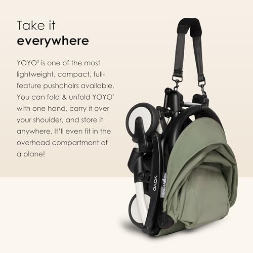Image of BABYZEN YOYO Foldable Stroller - Includes Newborn Pack (Olive), White Frame & 6+ Color Pack (Olive) - Suitable for Newborn Up to 22 kg, Lightweight, Mattress, Canopy, Head Support & Foot Cover