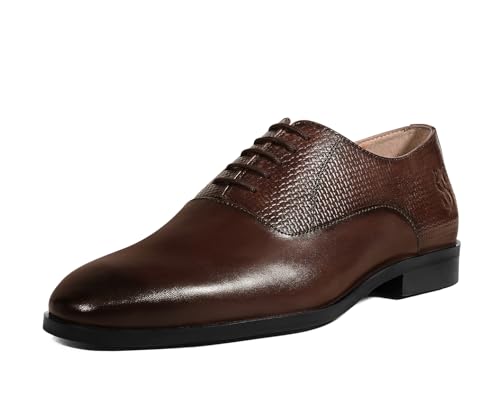 Image of LOUIS STITCH Men's Italian Crust Leather Derby Shoes| Formal Lace-Up Shoes for Men | Perfect for Business, Formal & Parties | LSVX-EUPLDY