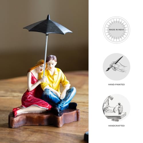 Image of ExclusiveLane 'Love Couple' Modern Decorative Showpiece for Home Decor (Resin, 21.5 cm)| Showpieces for Living Room Couple Gifts|Multicolored