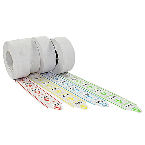 Tickets cola de milano verdes para dispensador de turnos con 5 rollos alfanuméricos