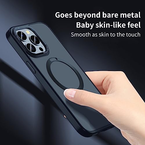 Coque de téléphone magnétique iPhone 14 Pro Max antichoc métal support bague charge sans fil - 4