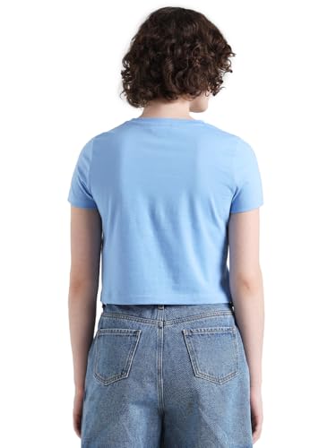 Image of ONLY Typography Printed Pure Cotton T-Shirt