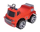 Sitzkomfort und Geheimfach – Damit die kleinen Feuerwehrleute bei ihren Einsätzen bequem sitzen gibt es eine große Sitzfläche die mit bis zu 50 kg belastbar ist. Das Geheimfach im hinteren Teil bietet viel Stauraum für die liebsten Utensilien