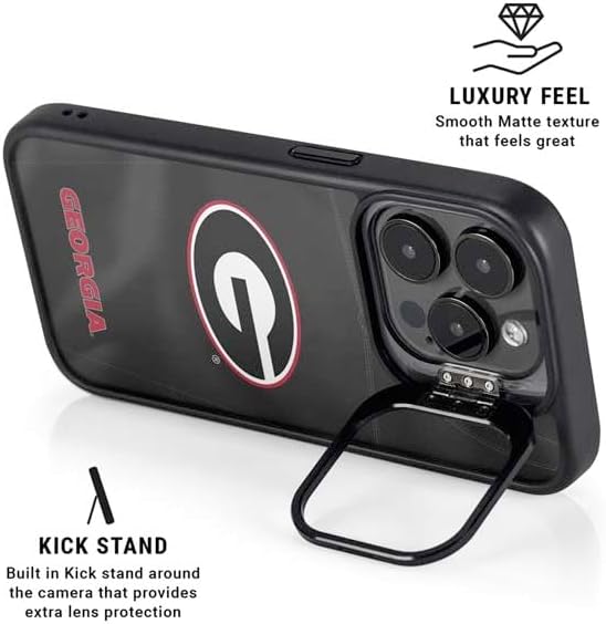 Skinit Kickstand Phone Case Compatible with iPhone 14 Pro Max - Officially Licensed University of Georgia Black Jersey Design