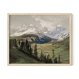 HAUS AND HUES Vintage Prints Wall Art - Oil Paintings for Wall Decor Captivating Landscape, and Mountain Scenes to Bring the Outdoors Indoors (Beige Frame, 8x10)