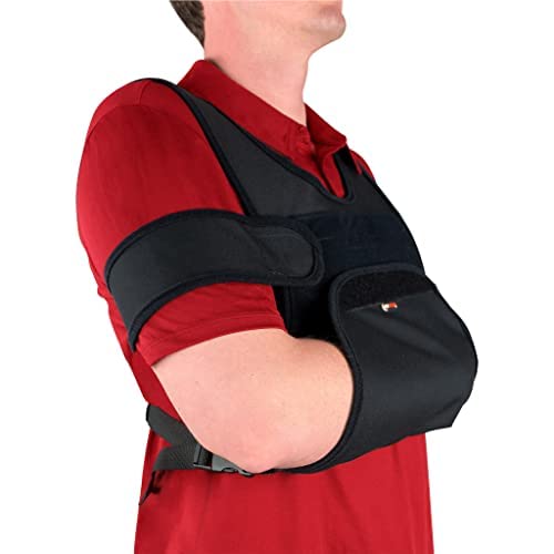 Vest Shoulder Sling Immobilizer Over-the-Shoulder Stabilization Sling Arm Shoulder Support Adjustable Brace w Swathe for Post-Surgery Recovery Breathable