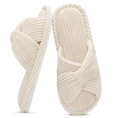 Evshine Fall House Slippers for Women Corduroy...