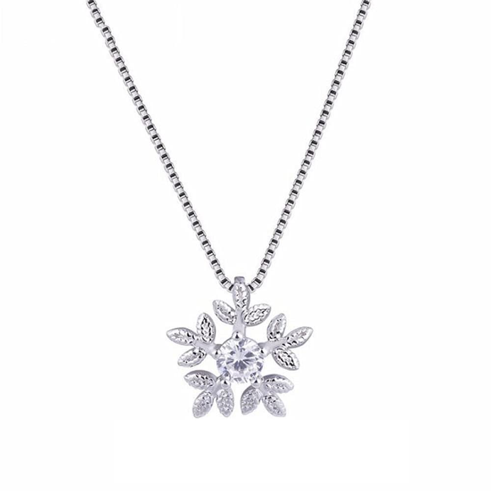 Collier flocon de neige haut de gamme avec micro-incrustation de cristaux éclatants