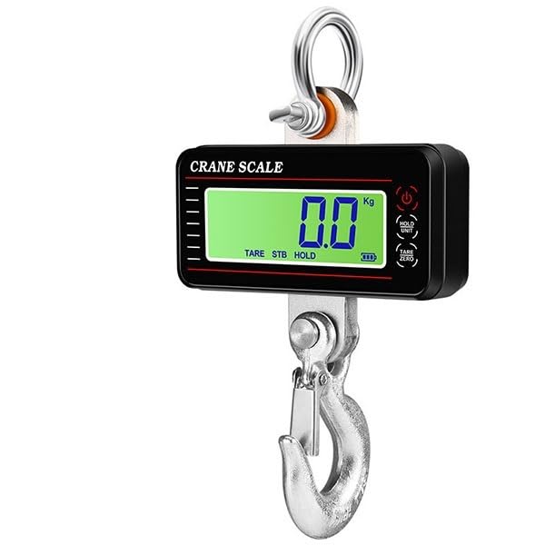 Digital Crane Scale, Hanging Scale, High Accuracy Electronic Crane Scale 1000kg Hanging Scale Digital Industrial Heavy Duty Crane Scale with Remote Control for Const(B-Crane Scale-1