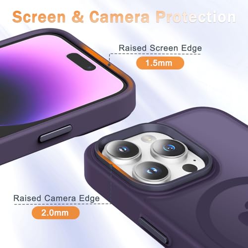 Image of YENAPOON for iPhone 14 Pro Case, Matte Magnetic Phone Case, Purple