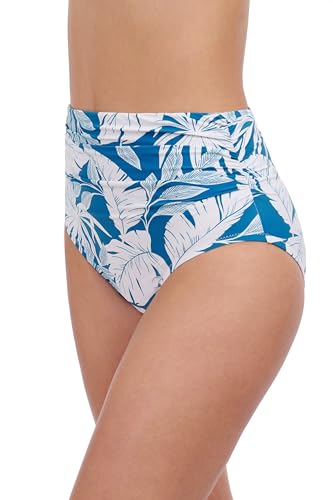 Profile by Gottex Malaya Women’s Tropical Print Shirred High Waist Bikini Bathing Bottom with Front and Back Tummy Control2