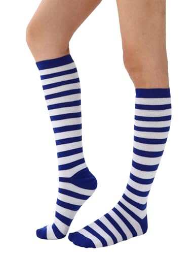 Image of Women's Knee High Athletic Socks Casual Stripes Tube Socks Outdoor Sport Socks