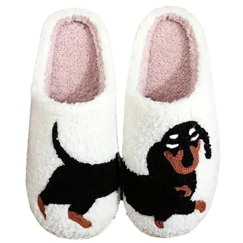 Image of Women's Men's Happy Face Heart-shaped Cat Slippers - Retro Leopard Print, Memory Foam, Soft Plush, Warm, Anti-Slip Home Shoes