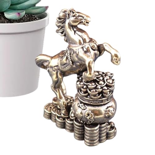 Figura retro de caballo de latón | Adorno de...
