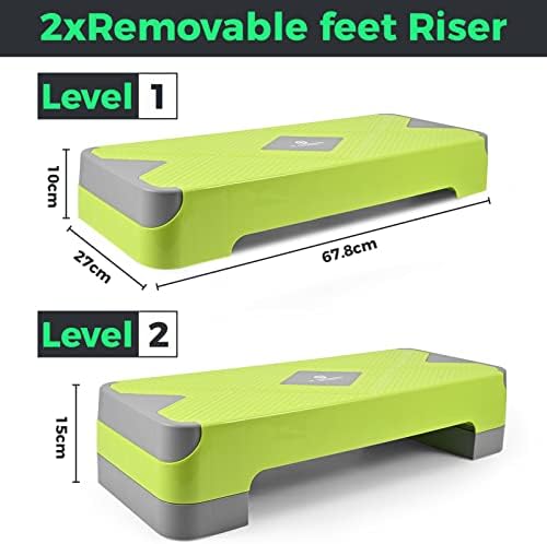 PP PERFORMANCE Height Adjustable Aerobic Step for Exercise Workout with 10cm 15cm 20cm Fitness Levels