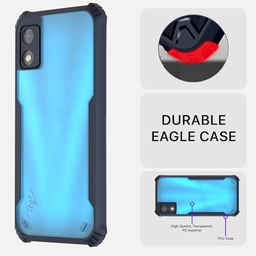 Image of Pikkme itel A23 Pro Back Cover | Crystal Clear Transparent Back | Ultra Hyrbid | Full Camera Protection | Raised Edge | Bumper Back Case (Blue)
