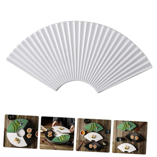 Plato Japonés de Cerámica en Forma de Abanico para Sushi miniatura 2