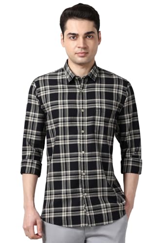 Image of Peter England Men's Checkered Shirt | 100% Cotton