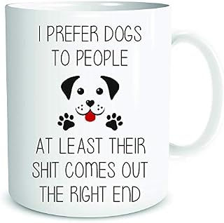 Funny Mugs Coffee Mug I Prefer Dogs to People Dog Mum Dog Dad Dog Lover Gift Present WSDMUG1983