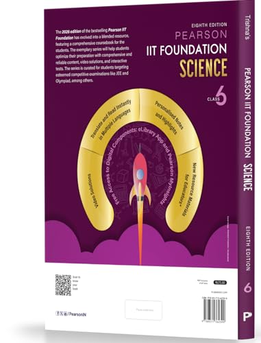 Image of Pearson'26 IIT Foundation Class 6 Science|For JEE, NSO & Olympiad Exams |JEE Practice Questions| Free 15 Online Assessments, 76 Video Solutions, 15 work sheets &Tests via Pearson MyInsights & elibrary