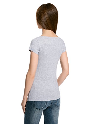 Oodji Ultra Donna T-Shirt in Cotone con Scritta di...