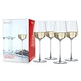 4-teiliges Weißweinglas-Set für die festliche Tafel oder als Geschenk für die Liebsten, Edle Optik dank dünnwandiger, ungeschliffener und farbloser Gläser in Tulpenform