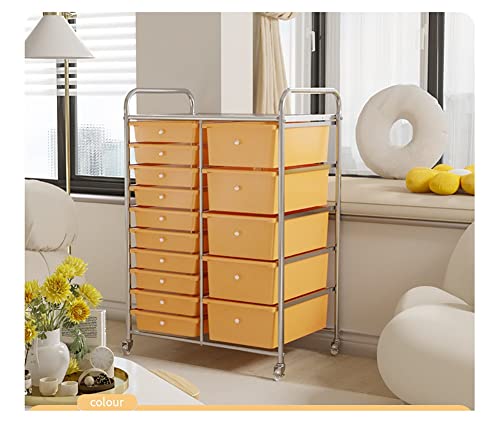 Carrello Multiuso Nero con Ruote, Dotato di 15 cassetti e Piano d'appoggio. Versatile, Ideale per riporre Oggetti Artigianali, organizzare L'Ufficio, allestire Uno scaffale per Par