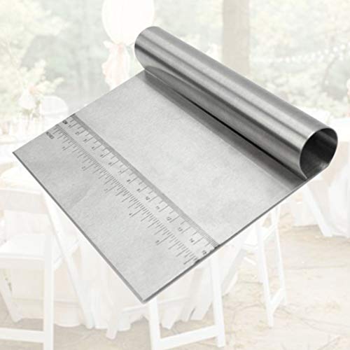 Cortador de pizza de aço inoxidável para raspador de massa com escama de medição para cozinhar grelh