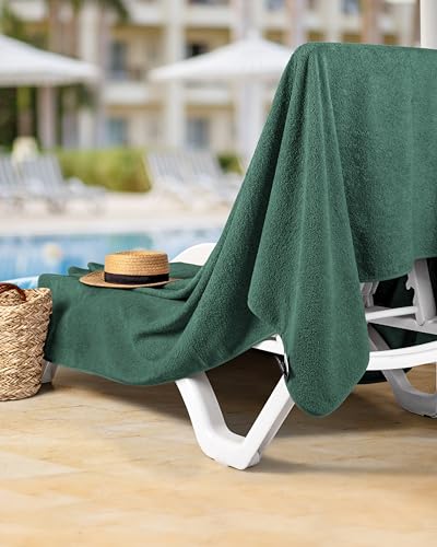 LAYNENBURG Premium Frottee Decke 150x200 cm - 100% Baumwolle - Dünne & Leichte Sommerdecke - Baumwolldecke als Sofa- & Bettdecke - Frottierdecke & Kühlende (Dunkelgrün)