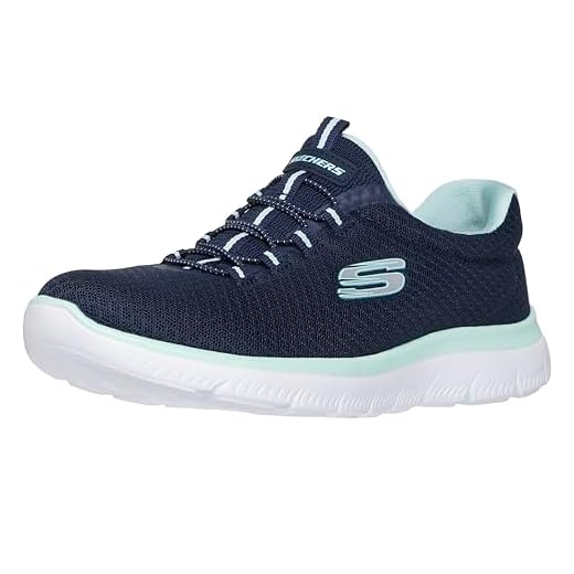 Skechers Damen Summits Sneaker, Navy Aqua, 38 EU