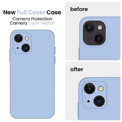 Image of FireNova Designed for iPhone 13 Case, Silicone Upgraded [Camera Protection] Phone Case, Soft Anti-Scratch Microfiber Lining Inside, 6.1 inch, Light Blue