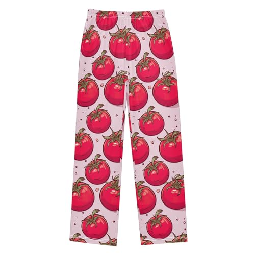 Funny Tomato Long Pajama Pants Elastic Waist PJ Bottoms with Pockets S A1122892