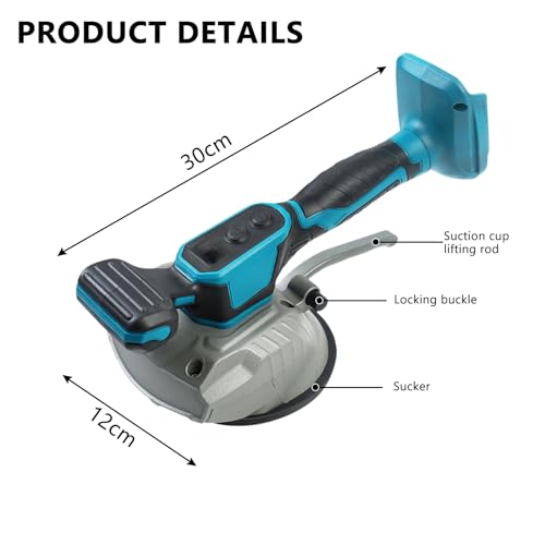 Fliesenrüttler Kabelloses Vibrationsgerät Fliesen Mit 8 Geschwindigkeiten einstellbarer digitaler Anzeige Große Saugkraft starkes Greifen Fliesen Vibrator für Boden, Wände und Glas