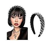 ZUYASEZ Black Spike Headband Punk Leather Studded Hair Band Gothic Rock Roll Hair Hoops Headwear Valentine's Day Cosplay Hair Accessories Decoration for Women and Girls