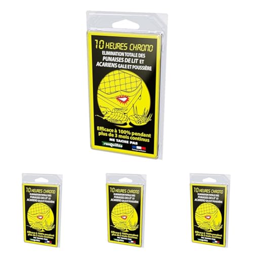 Plaquette anti punaises de lit et acariens Vivre Mieux pour literie (Lot de 4)