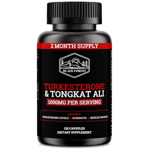 Black Forest Turkesterone Tongkat Ali Supplement 1000mg per Serving (Max Purity 95%) Turkesterone Supplement for Men (Tongkat Ali for Men Longjack 200:1) Similar to Tongkat Ali Fadogia Agrestis