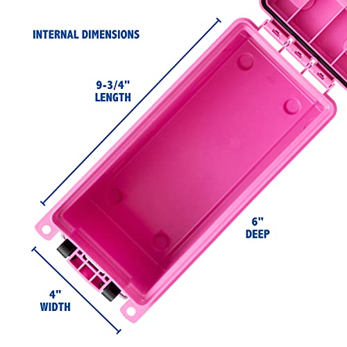 Image of Sheffield 12631 Ammo Storage Box, Stackable .30 Cal Field Boxes, Water and Dust Resistant, Lockable Storage Box with Handle, Secures Hunting Gear, Supplies, and Bullets, Made in USA, Pink, (Pack of 6)
