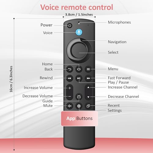 Image of Voice Firestick Remote Control for All Firestick Smart TV Remote, Fit for TV Cube /Stick 4K Max /Stick 4K(1st /2nd Gen), TV Stick, Stick Lite, Fit for Insignia Toshiba TCL Hisense Smart TV