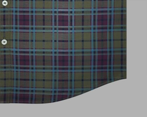 Image of GHPC 100% Cotton Plaid Checks Full Sleeves Regular Fit Formal Shirt for Men