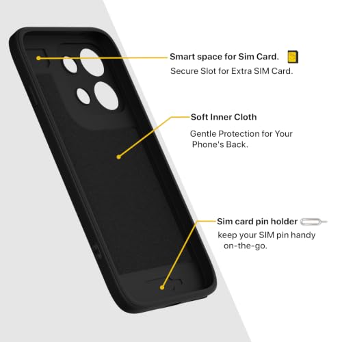 Image of Outlouders Back Cover for Oppo Reno 16c 5G | Soft Matte Silicone | Slim Fit | Magnetic-Safe Logo Design (Magnetic-Safe Not Compatible) | Shockproof | Camera Protection Bumper Case (Black)