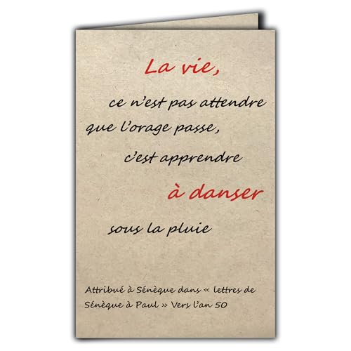 Afie CIT-1017 Carte Citation sur papier naturel fibré avec Enveloppe La vie ce n’est pas...