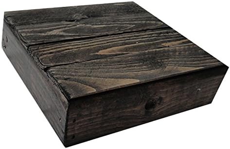 IGC Wedding Bridal Wood/Wooden Cake Stand Display/Serving - 14" x 14" - Ebony Black Distressed - Decorative Vintage Rustic