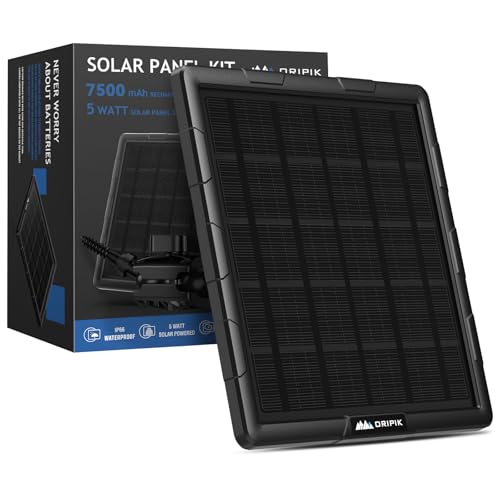 Trail Camera Solar Panel with USB-C, Solar Battery Charger Kit 12V/1A Output for Game Camera, Build-in 7500mAh Rechargeable Lithium Battery IP68 Waterproof Trail Cam Accessory