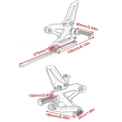 Repose-Pieds Kawasaki Ninja ZX25R Commandes Reculées Course - 2