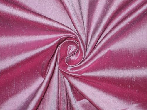 Soie Dupioni lavande et rose shot 112 cm, étoffe haute couture d'exception
