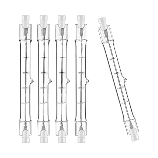 Jaenmsa R7S Halogen Leuchtmittel 118mm 200W 230V, 5er Pack Halogenstab, Dimmbare Birne für Baustrahler, Arbeits- und Landschaftsbeleuchtung, Wohnzimmerleuchten