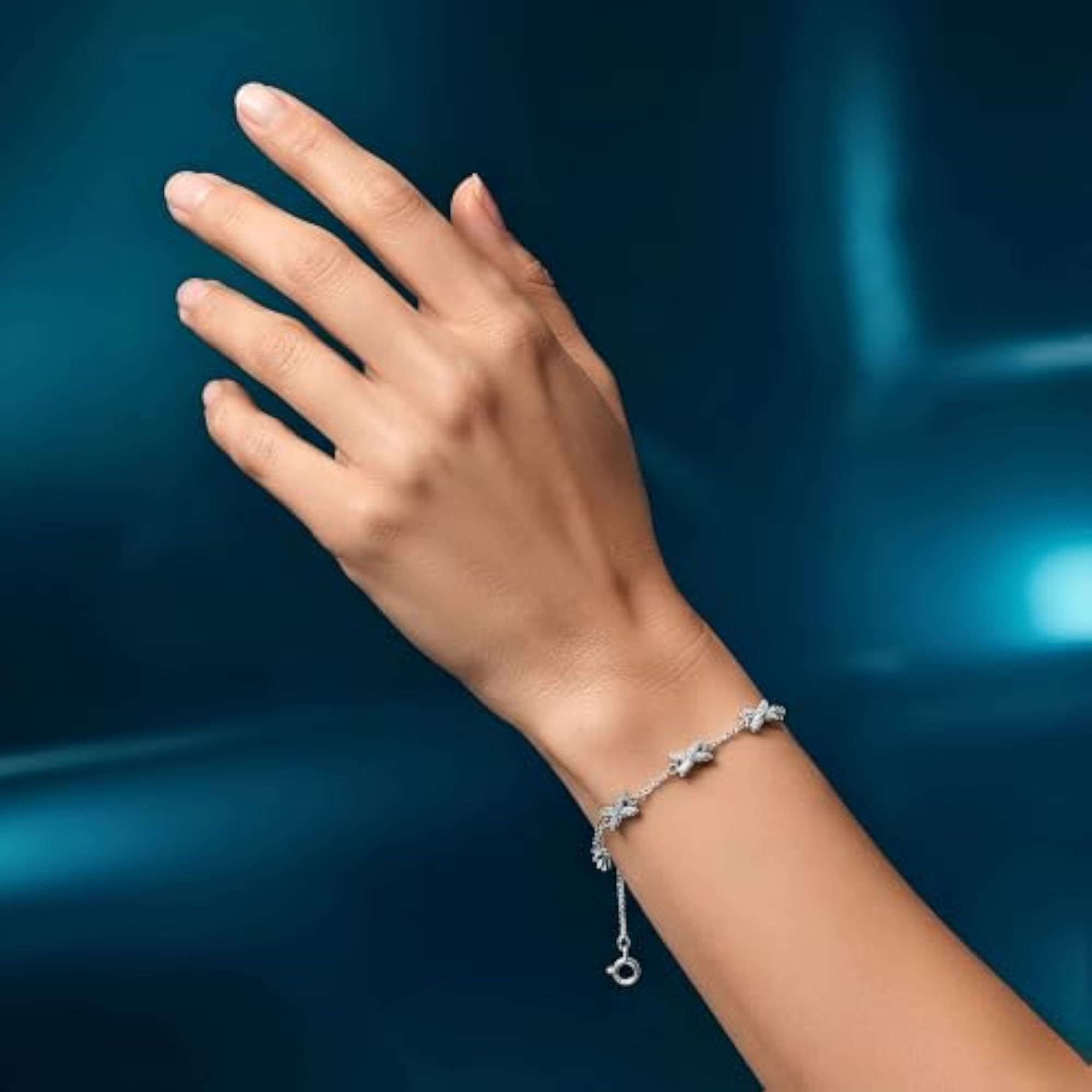 Charming 925 Silver Butterfly Chain Bracelet for Women