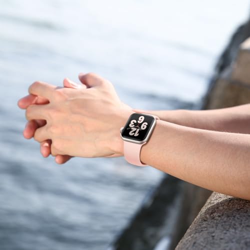 Silicone Band Compatible with Apple Watch Bands for Women 40mm 44mm 45mm 46mm 38mm 41mm 42mm 49mm Ultra Men, Sport Strap for iWatch Bands Series 10 9 8 7 6 5 4 3 SE