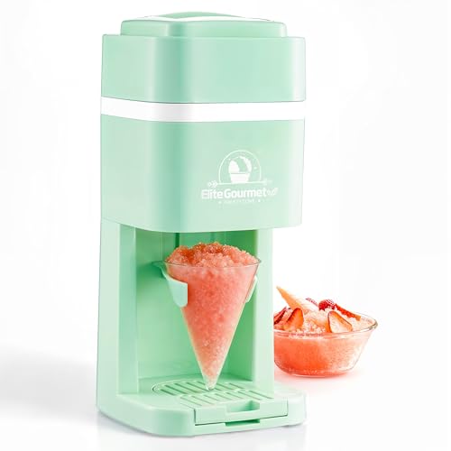 Elite Gourmet ESI2215M Snow Cone &amp; Shaved Ice Maker, Ice Mold, Mint